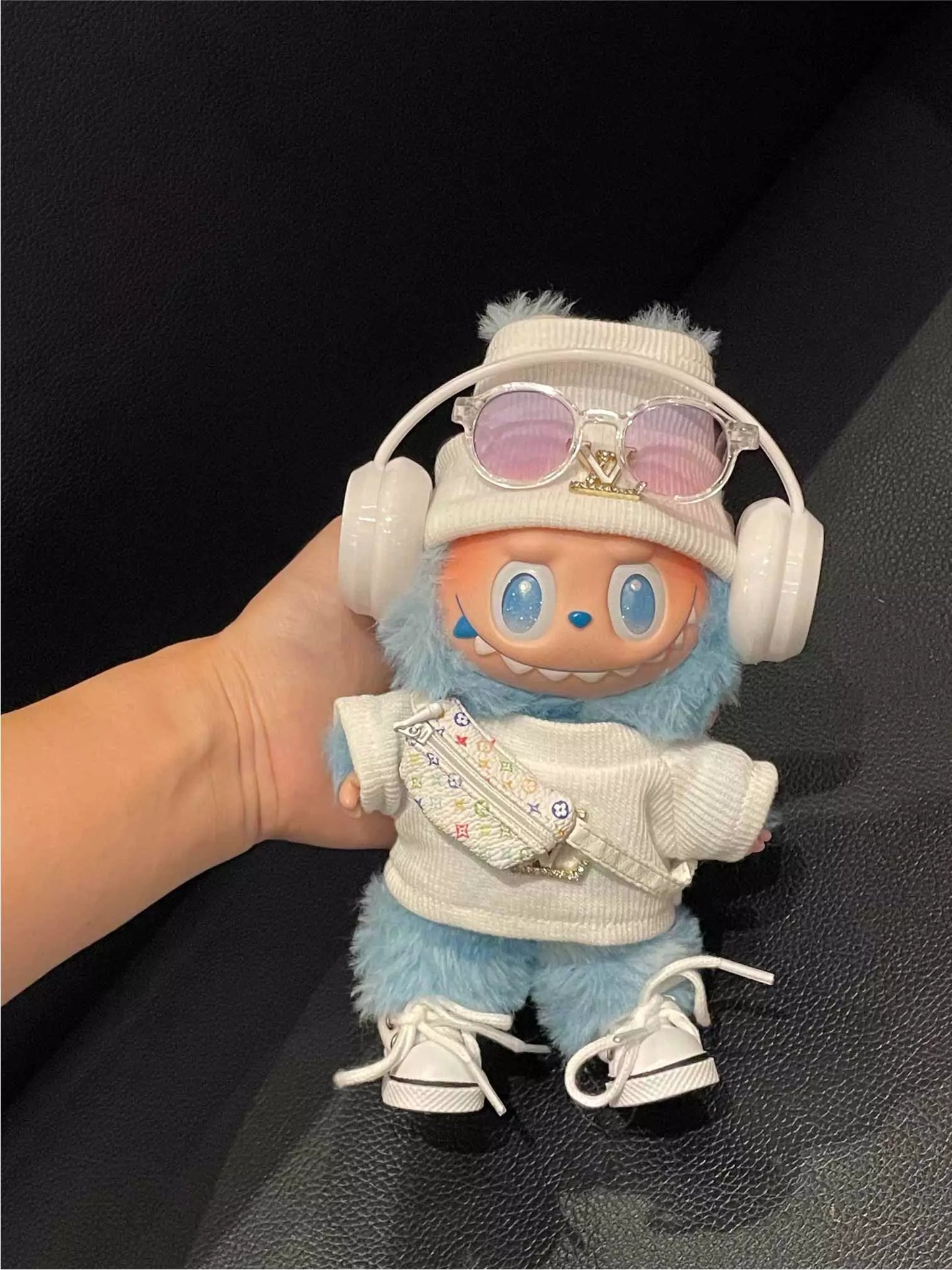 Labubu Luxury Streetwear Outfit Set – White Monogram Style (Outfit Only)