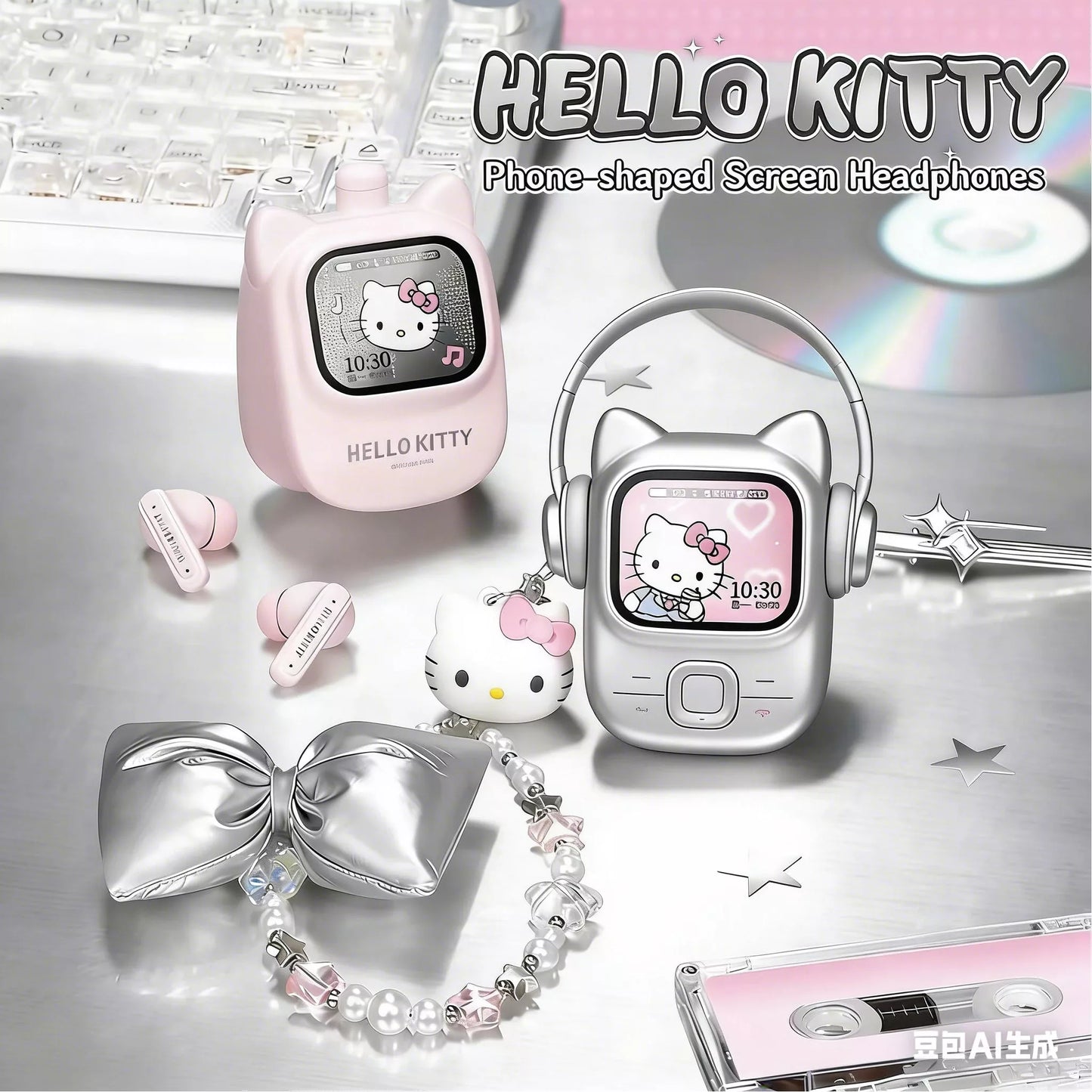 Hello Kitty Smart Screen Bluetooth Earphones Gift Set