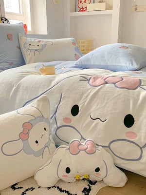 Sanrio Milk Fleece Soft Thickened Winter Warm Bedding Sheet