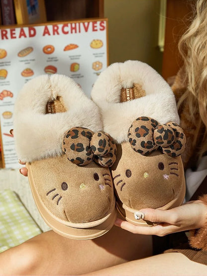 Hello Kitty Fuzzy Slippers – Cozy & Cute Indoor/Outdoor Wear