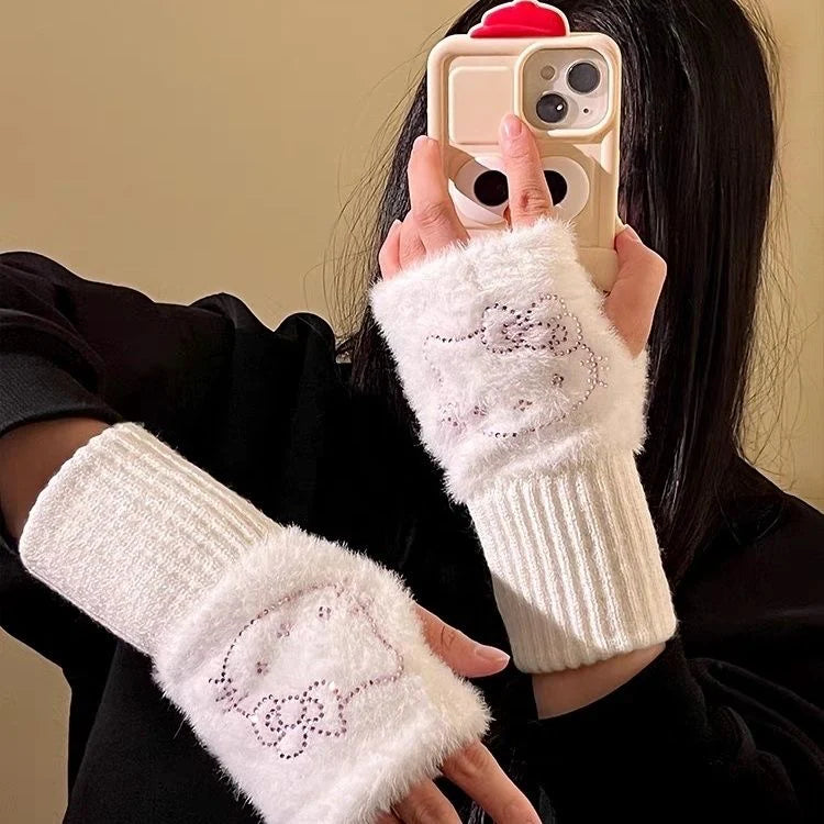 Shine Kitty Fingerless Gloves