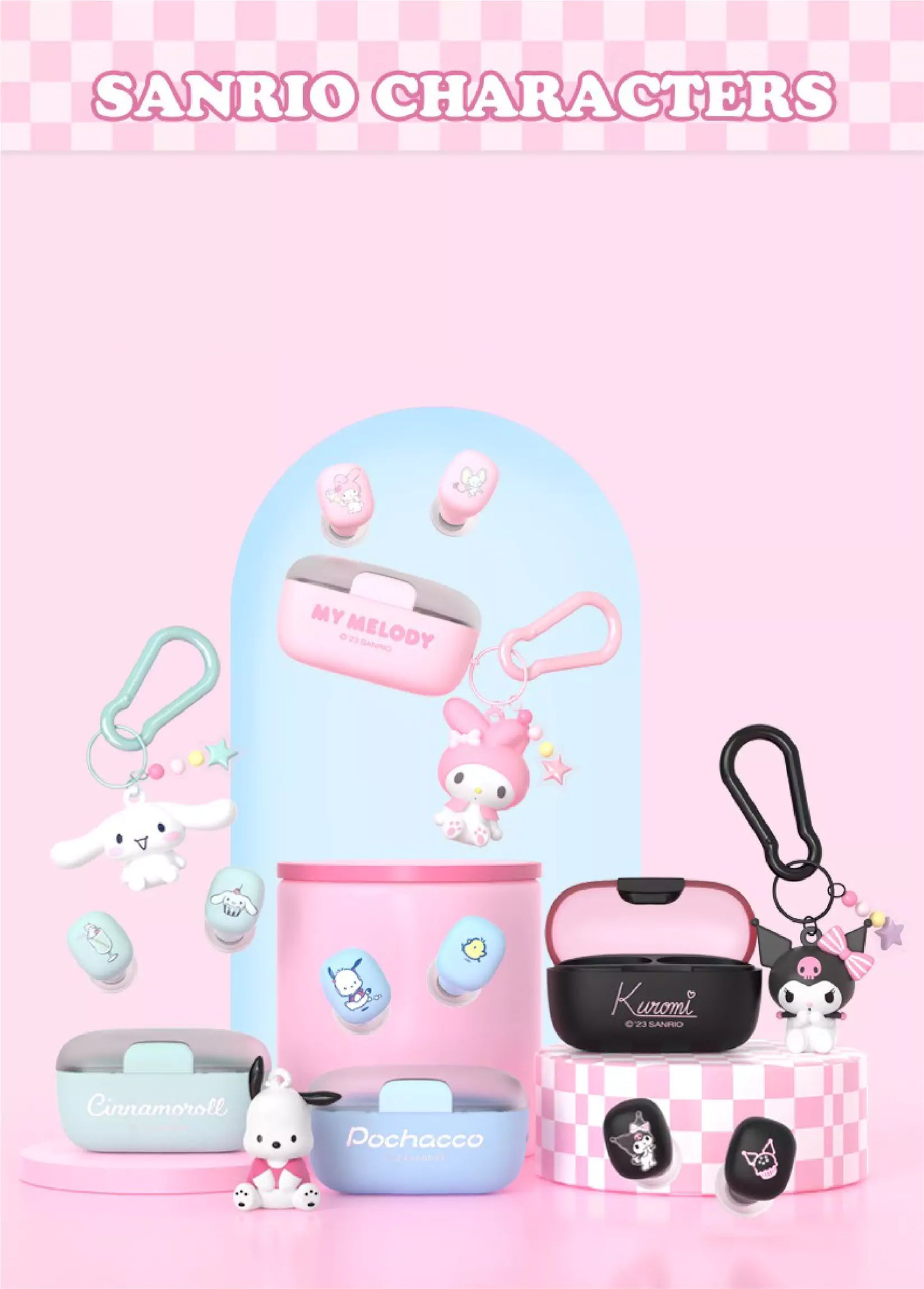 Sanrio Licensed Bluetooth Earphones with Figure Charm