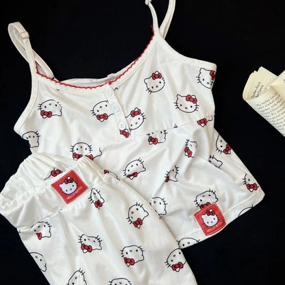 Hellokitty White Sweety Sleepwear Top with Shorts Pj Set