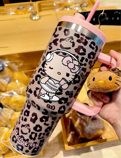 Kitty CoolCat Leopard Tumbler40 Oz & Travel Coffee Thermal Mug