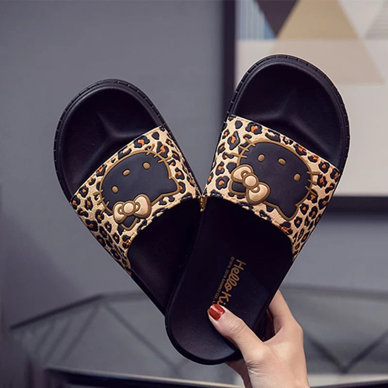 Hello Kitty Leopard Print Slippers