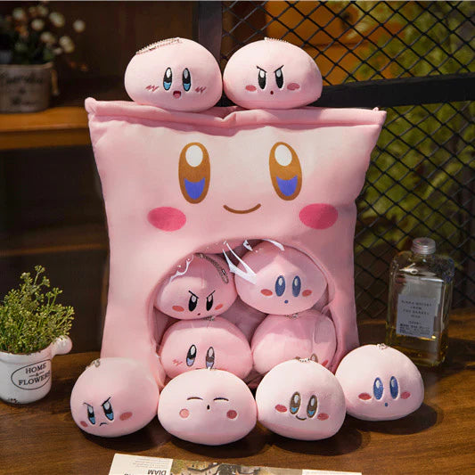 Kirby Plush Pillow with 6 Mini Plushies Set
