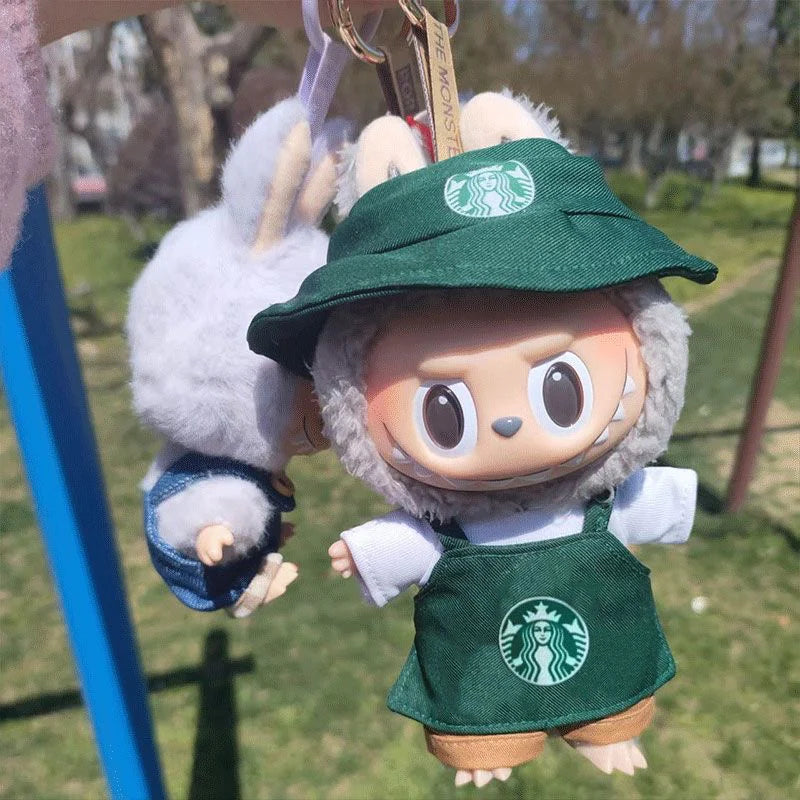 Labubu Starbucks-Inspired Doll Outfit (4-Piece Set)