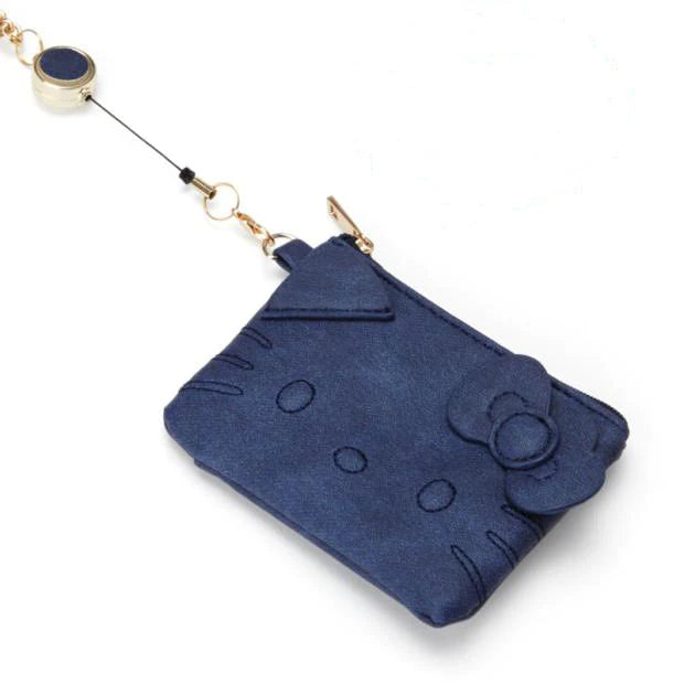 Hello Kitty Navy Blue Retractable Card Holder