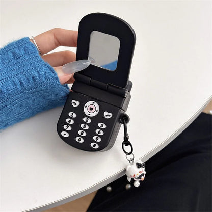 Hello Kitty Black Flip Mirror AirPods Case