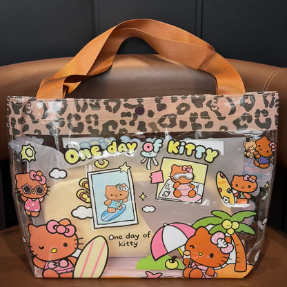 Leopard Print Hello Kitty Clear Tote Bag