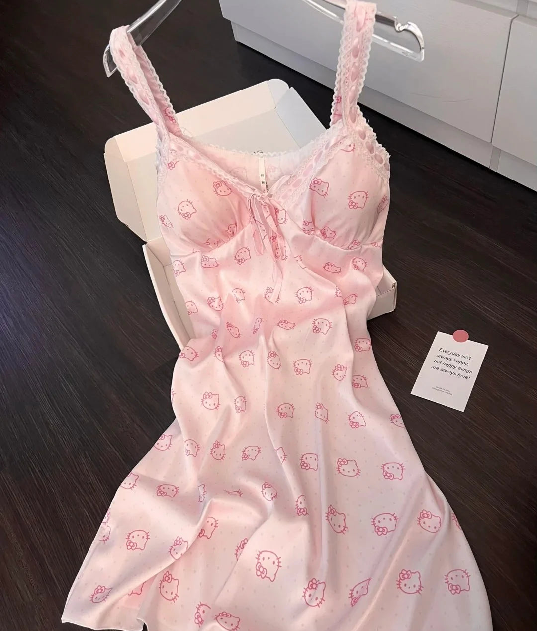 HelloKitty Pink Lace Silken Whisper Camisole Dress In Kawaii Shop HelloKitty Pink Lace Silken Whisper Camisole Dress In Kawaii Shop
