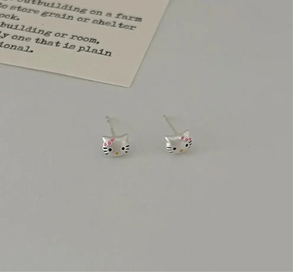 Silver HK Stud Earrings– Matte Finish
