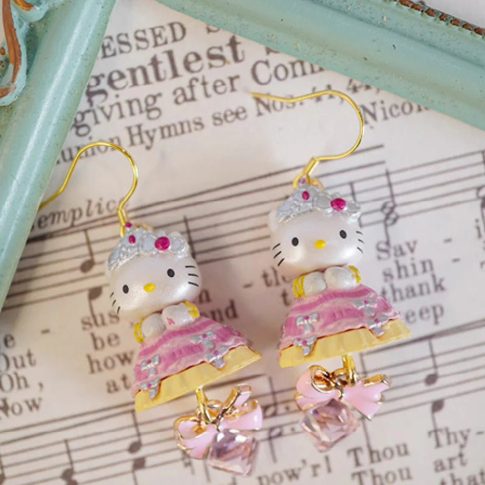 Hello Kitty Baroque Pearl Glam Princess Earrings