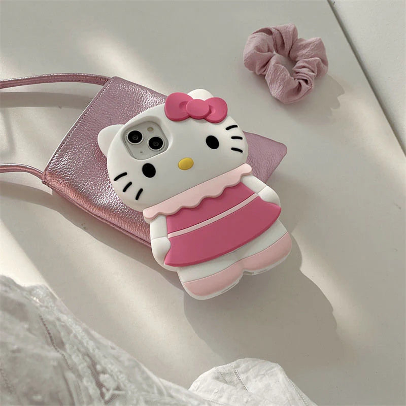 Hello Kitty 3D Pink Dress Silicone Phone Case