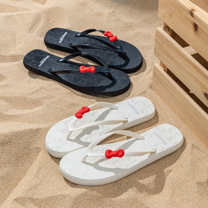 Hello Kitty 3D Red Bow Summer Beach Flip Flops