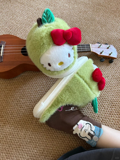 Hello Kitty Apple & Pear Plush Slippers