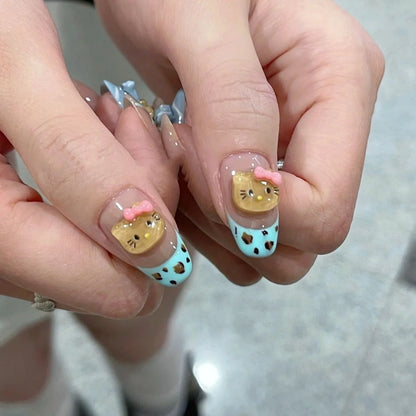 Hawaii Kitty Blue Ocean Press-On Nail Set