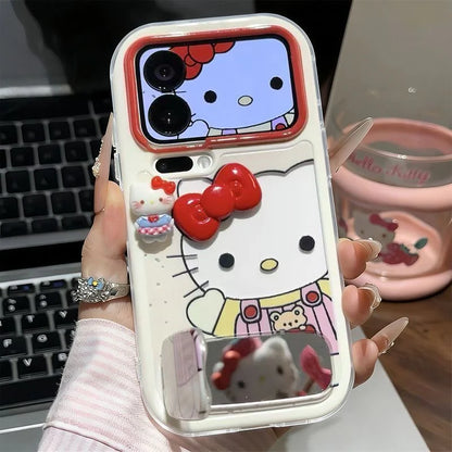 3D Hello Kitty Clear Phone Case With Mirror for iPhone