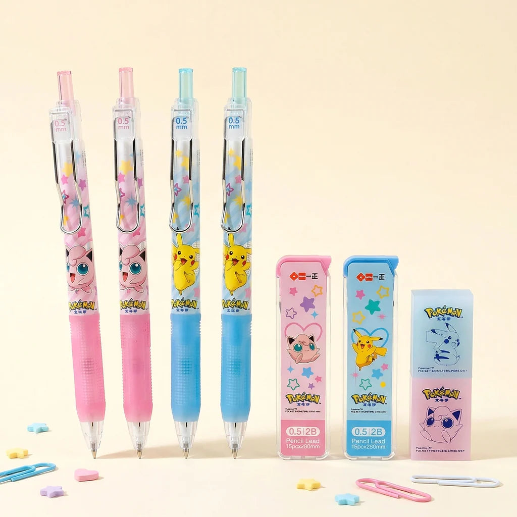 Pokemon Mechanical Pencil Set - Pencil + Refills + Eraser