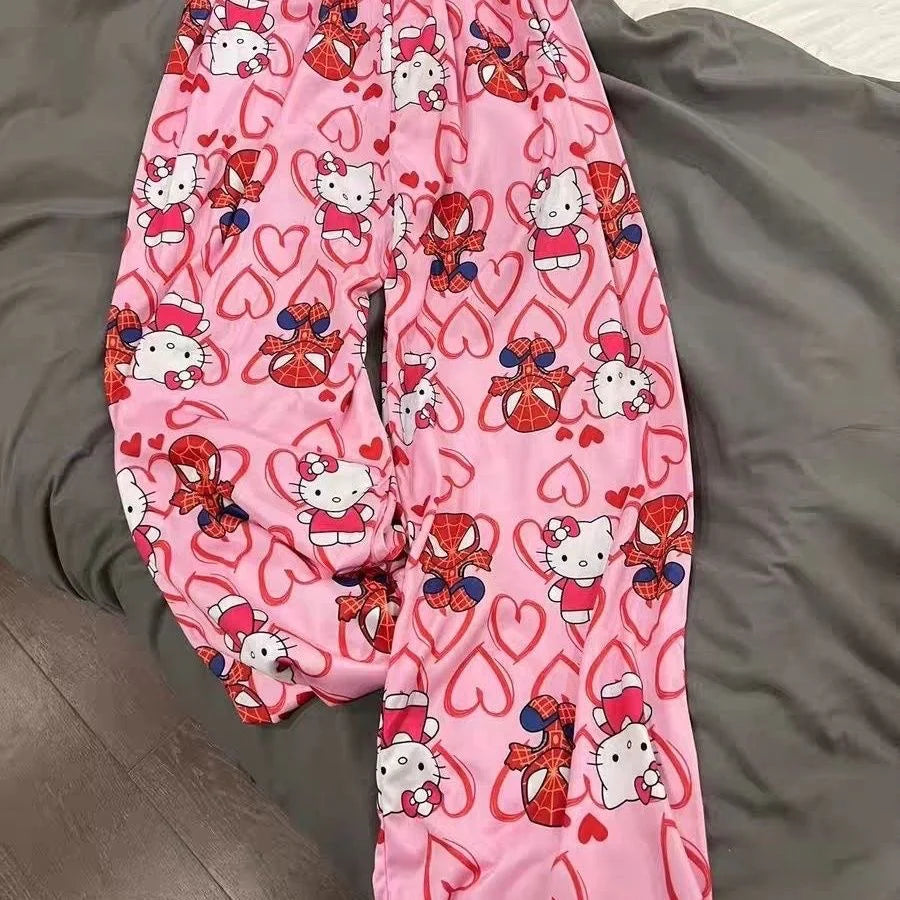 Hello Kitty VS Spider Man Pajama Pants