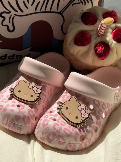 Hello Kitty Leopard Print Clogs