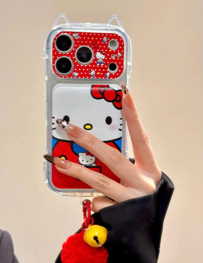 Hello Kitty in Denim & Ears iPhone Case With Keychain