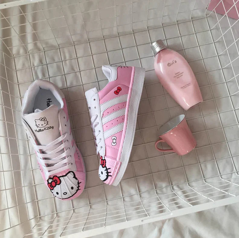 Cinnamoroll & Hello Kitty Kawaii Face Sneakers