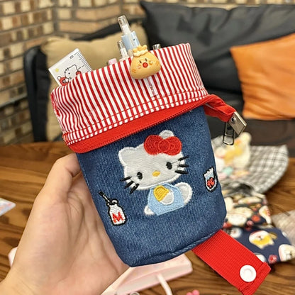 HelloKitty Denim Embroidery Storage Bag