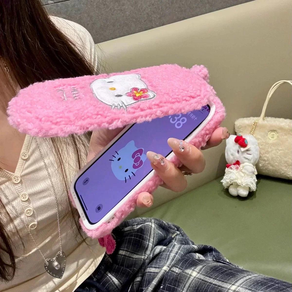 HelloKitty Dreamy Pink Fuzzy Phone Case – In Kawaii Shop HelloKitty Dreamy Pink Fuzzy Phone Case – In Kawaii Shop