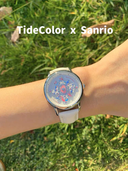 White Leather Tidecolour X Sanrio Waterproof Digital Watch
