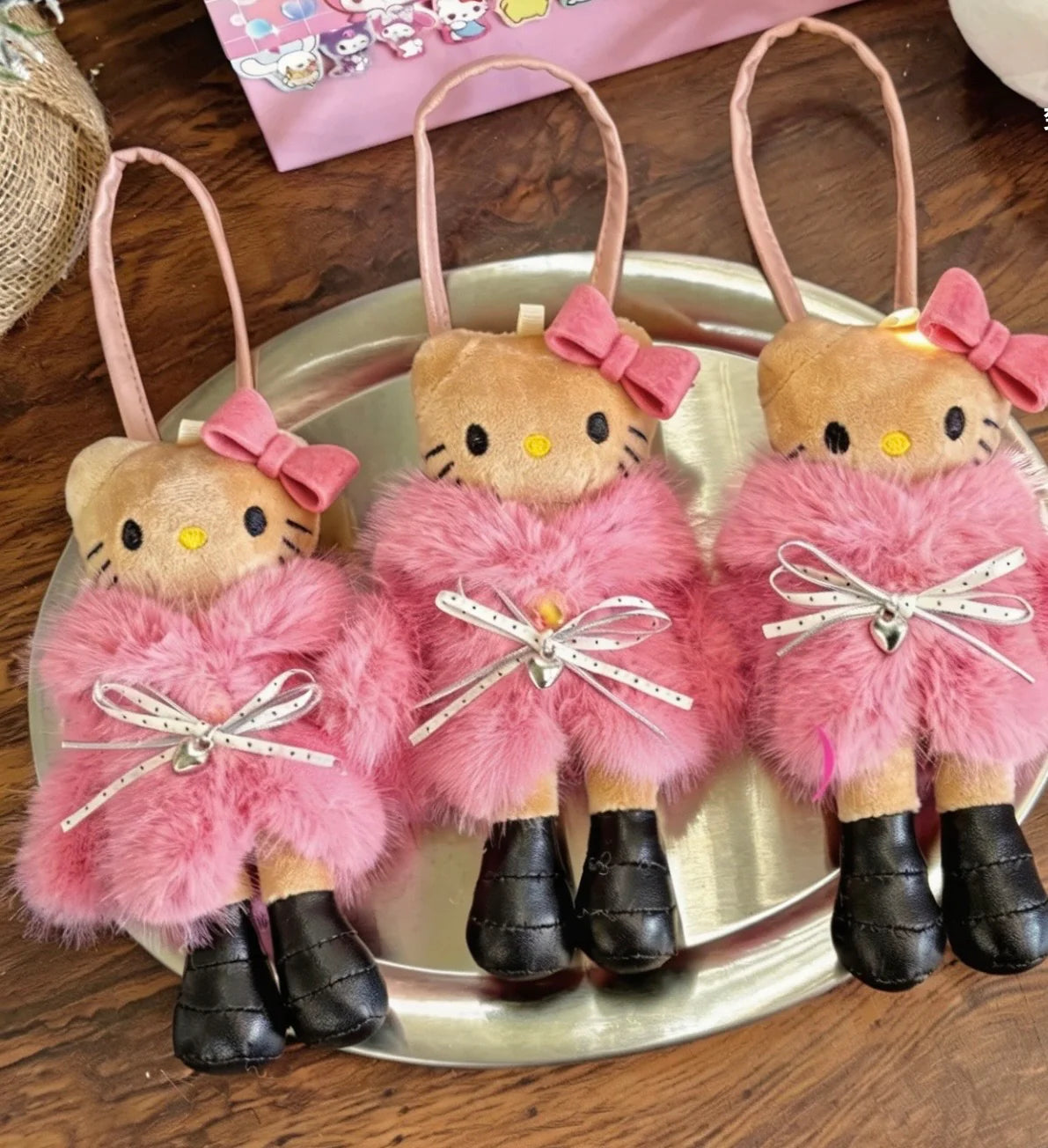 Hello Kitty Fur Babe Keychain Bag Charm