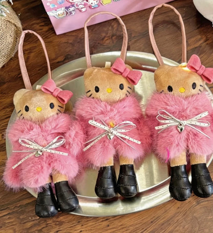 Hello Kitty Fur Babe Keychain Bag Charm