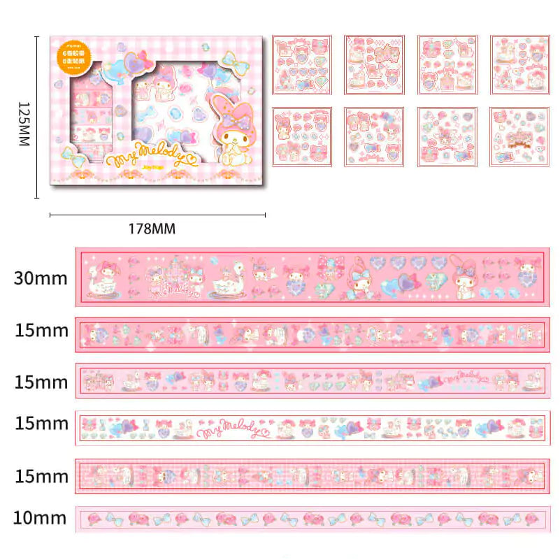 Sanrio Cute Stickers and washi Tapes Gift Box – In Kawaii Shop