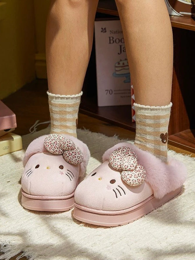 Hello Kitty Fuzzy Slippers – Cozy & Cute Indoor/Outdoor Wear