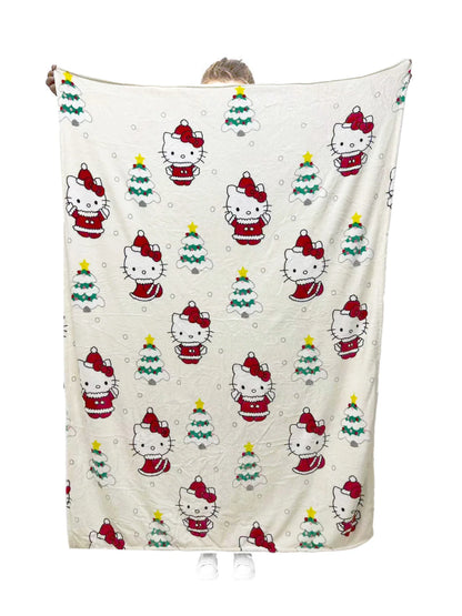 Hello Kitty Holiday-Themed Throw Blanket