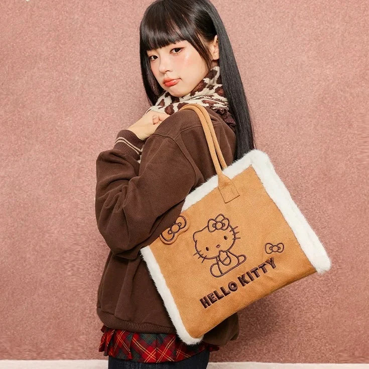 HelloKitty Oversize Fluffy Shopper Tote Bag