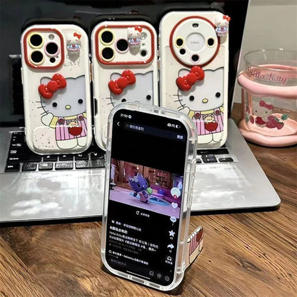 3D Hello Kitty Clear Phone Case With Mirror for iPhone