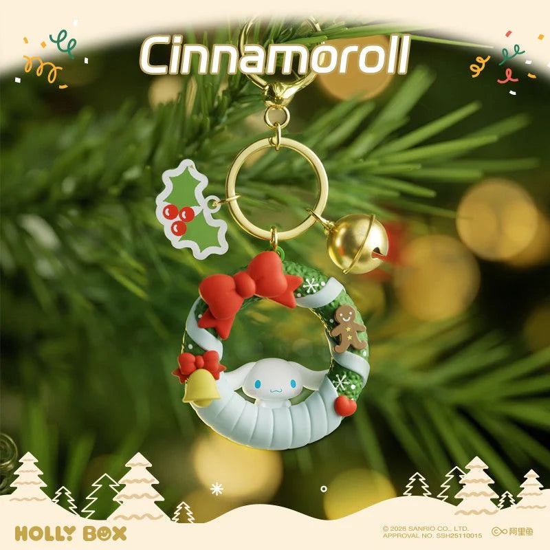 Sanrio Christmas Wreath Keychain