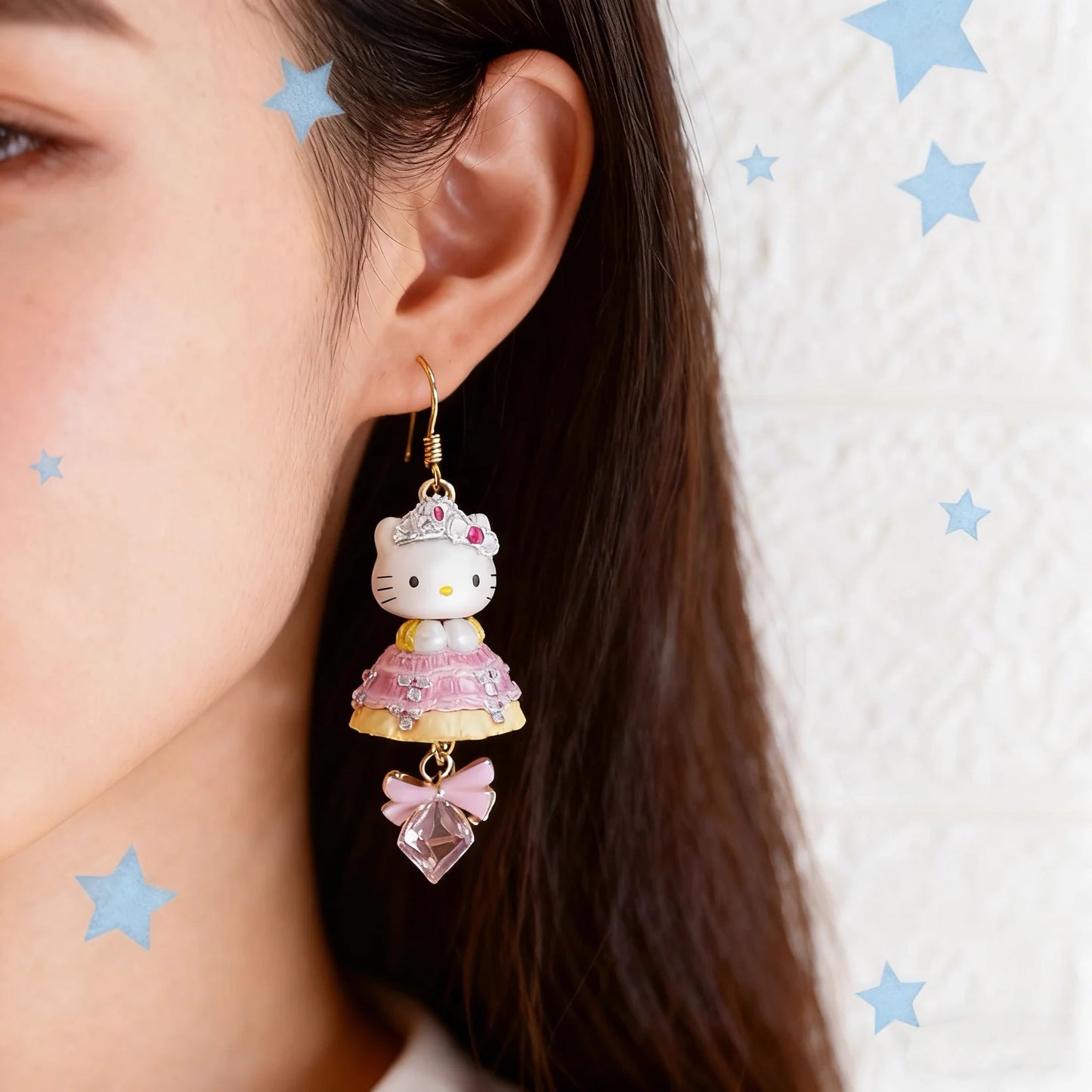 Hello Kitty Baroque Pearl Glam Princess Earrings