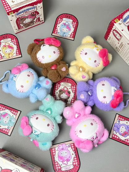 Hello Kitty Teddy Pajamas Plush Keychain