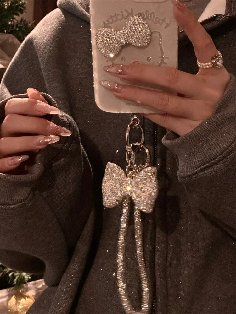 Hello Kitty Silver Rhinestone Bow Phone Case