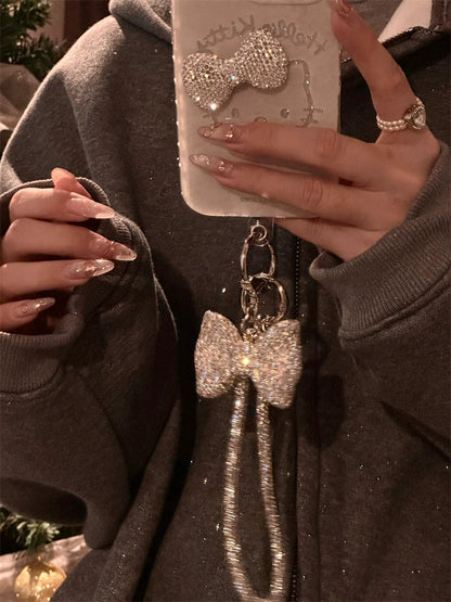 Hello Kitty Silver Rhinestone Bow Phone Case