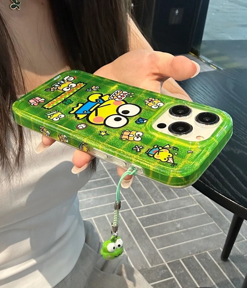 Keroppi Phone Case with Frog Bell Charm