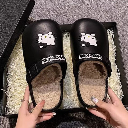 Hello Kitty Fuzzy Indoor Outdoor Slippers