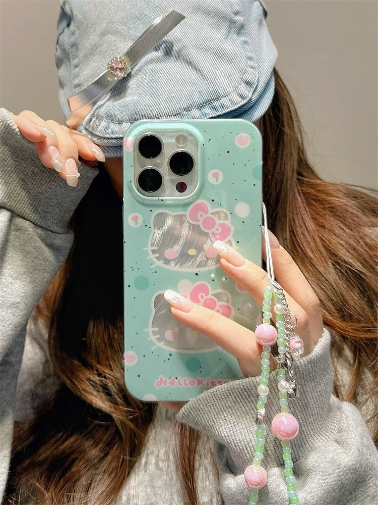 HelloKitty Mint Phone Case with Phone Charm