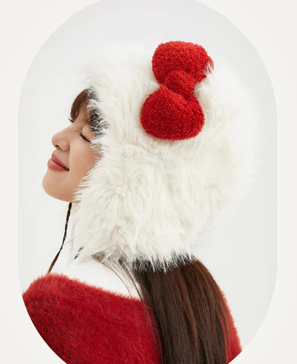 Hello Kitty Fluffy Ear Hat – In Kawaii Shop display picture 1