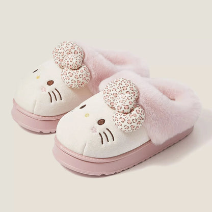 Hello Kitty Fuzzy Slippers – Cozy & Cute Indoor/Outdoor Wear