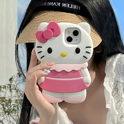 Hello Kitty 3D Pink Dress Silicone Phone Case