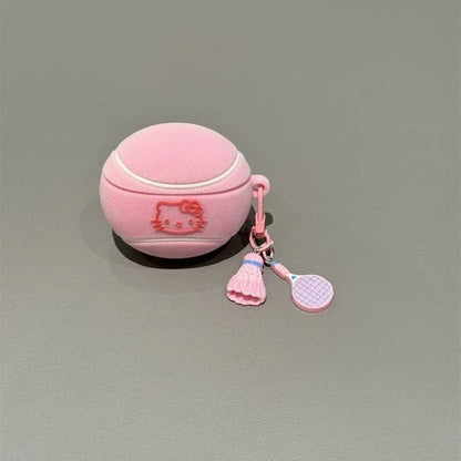 Hello Kitty Pink Tennis Ball AirPod Case with Bracelet Charm