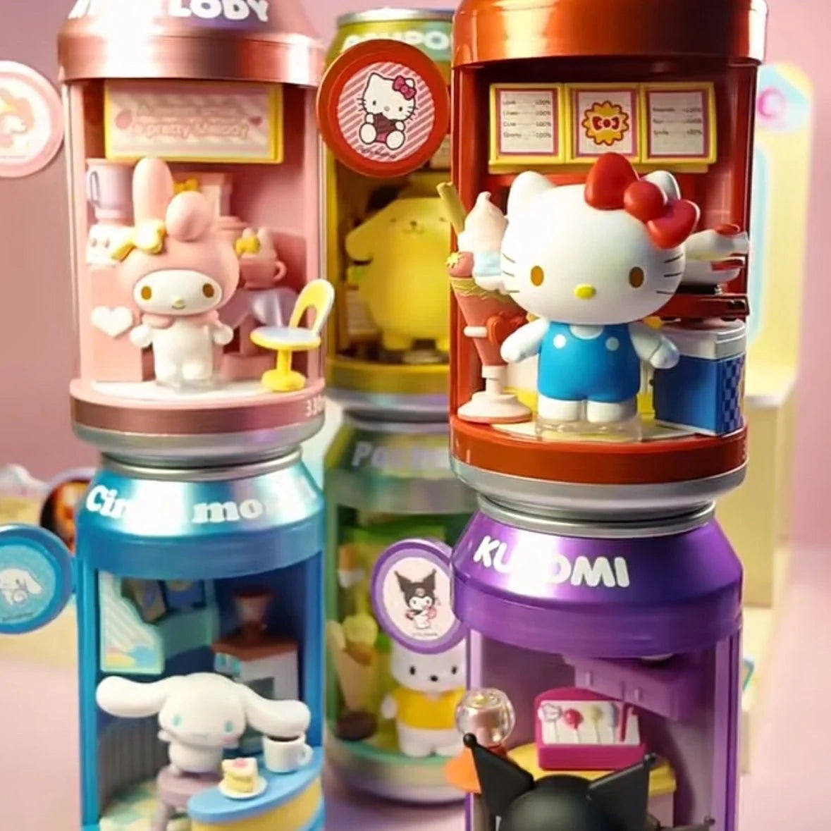 Sanrio Characters Soda Can Blind Box - Dessert Shop Street Mini Building Blocks